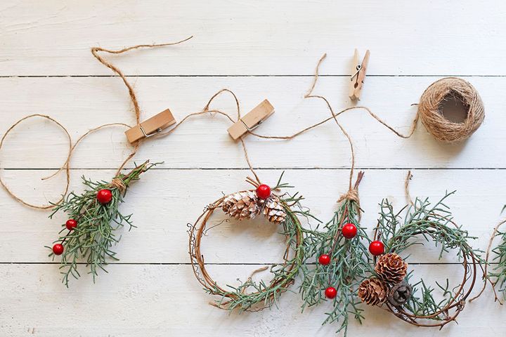 クリスマスガーランド作り