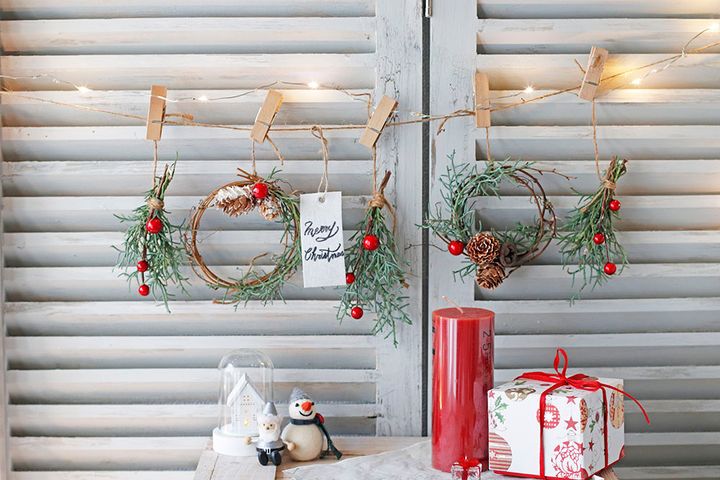 クリスマスガーランド作り