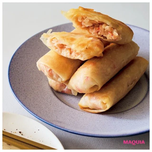 切干大根とアミえびの春巻き