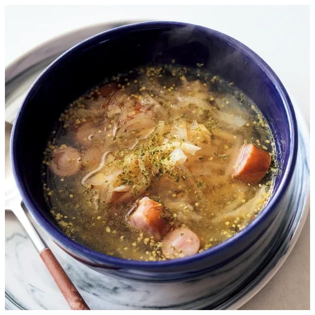 切干大根とウインナーのマスタードスープ