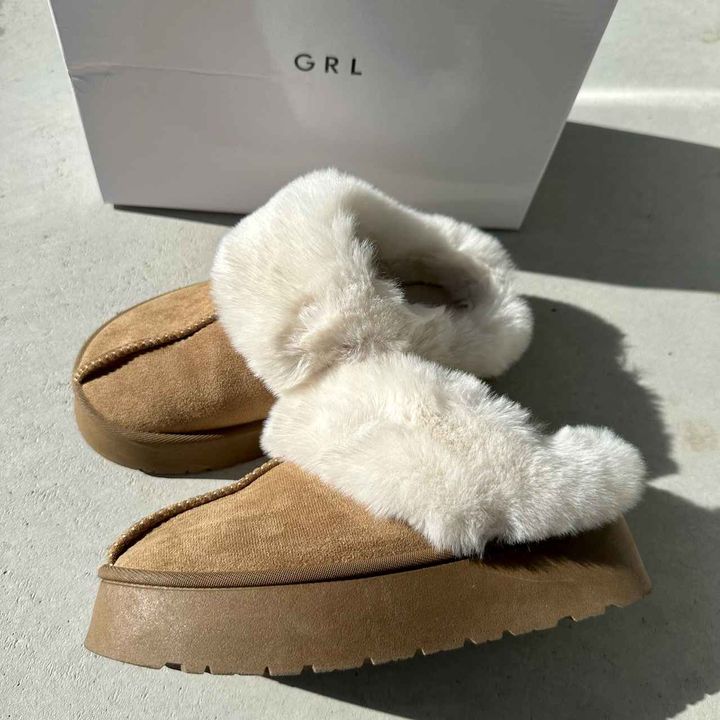 画像: 厚底ムートンスリッポン