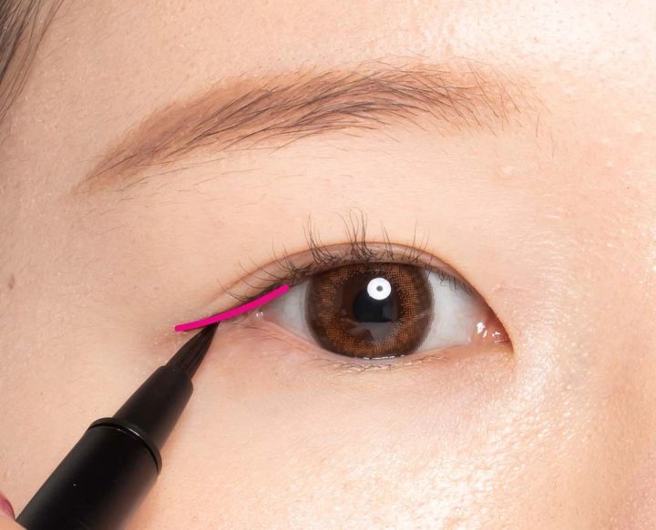 奥二重 アイライン アイライナー 引き方