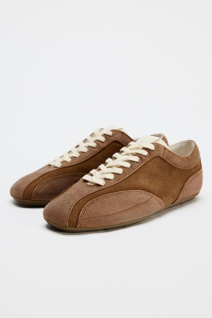 ☆ドイツ発*ZARA*新作*本革スエードスニーカー/SAND☆ ☆ドイツ発*ZARA*新作*本革スエードスニーカー/SAND☆ (ZARA