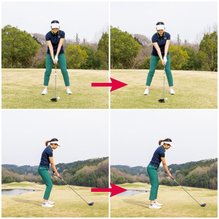 アドレスを変えるだけで“美スイング”が身につく！編集部員が実践