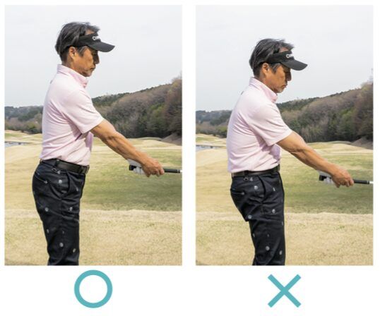 アドレスを変えるだけで“美スイング”が身につく！編集部員が実践