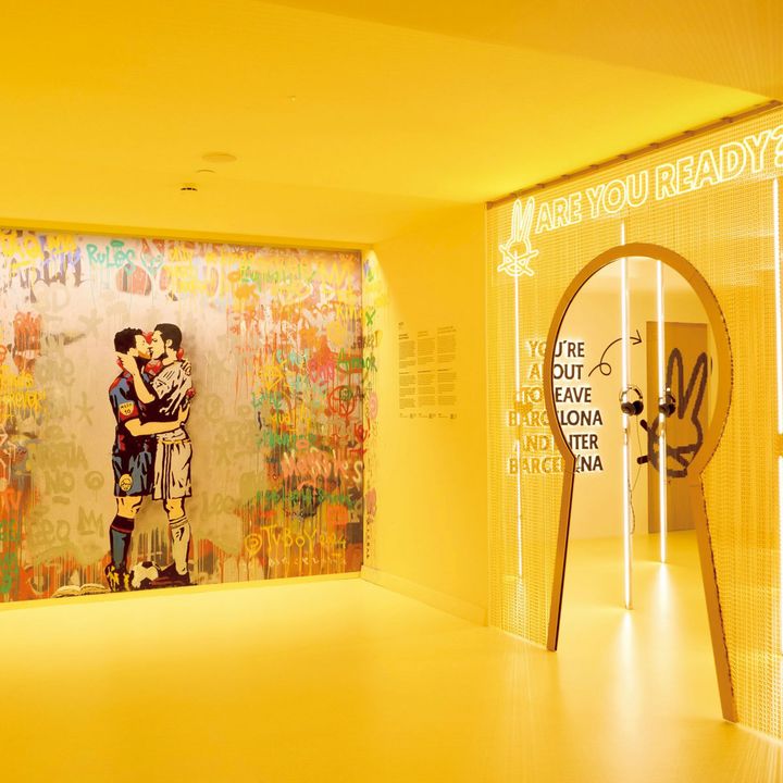 サッカー選手の風刺画の作品