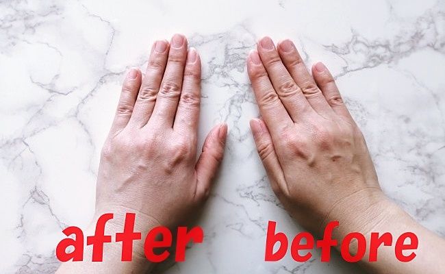 ハンドクリームを塗ったビフォーアフター