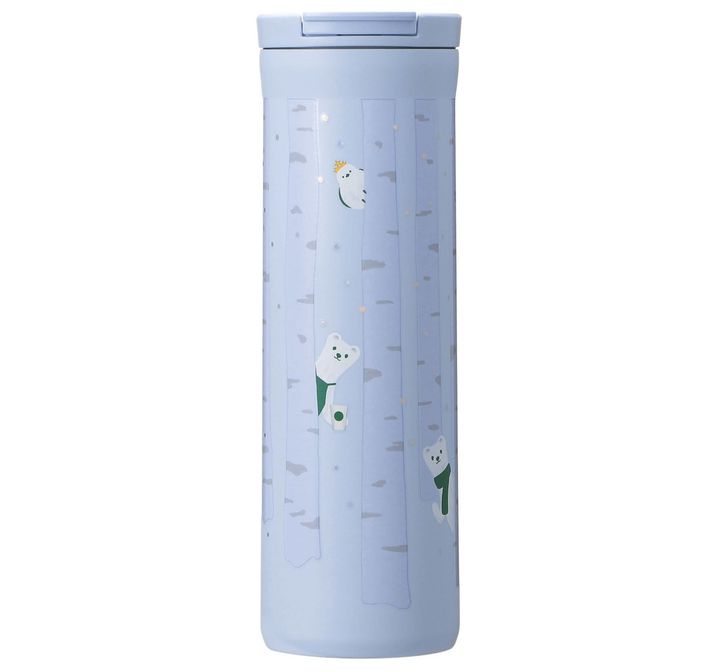 「ステンレスボトルオコジョ&シマエナガブルー」 473ml 5450円