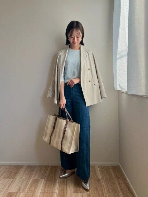 ワイドトラウザージーンズお手本コーデ