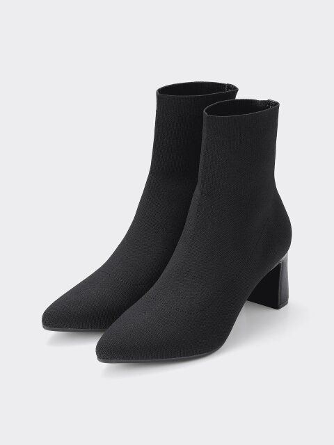 2024gu値下げレディース黒ポインテッドニットブーツ