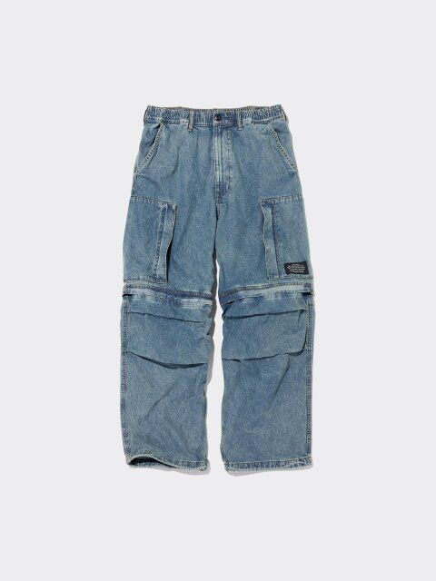 2024gu値下げデニムコンバーチブルワイドカーゴパンツ