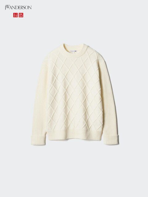 2024ユニクロ女性ダイヤステッチクルーネックセーター