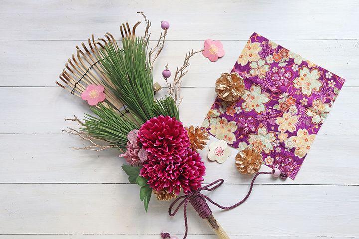 お正月の熊手アレンジ