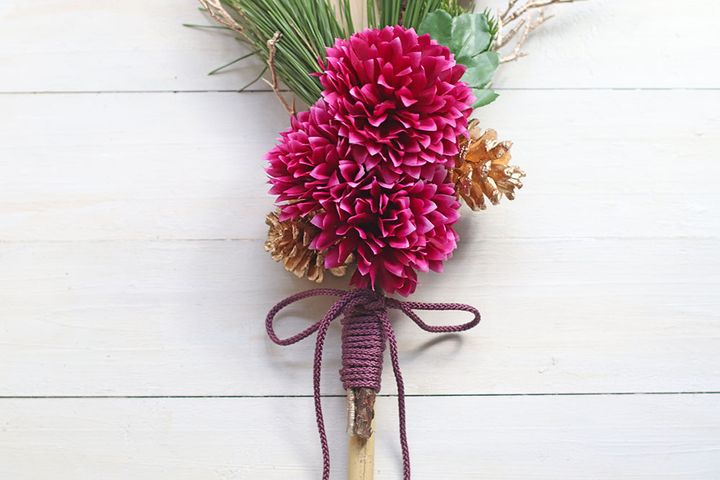 お正月の熊手アレンジ