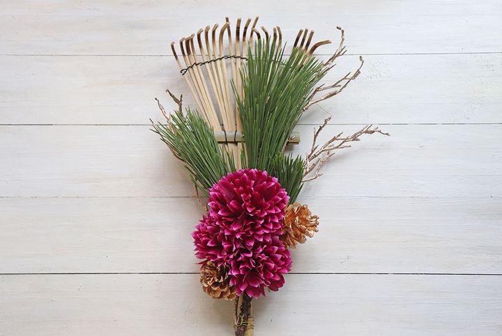 お正月の熊手アレンジ