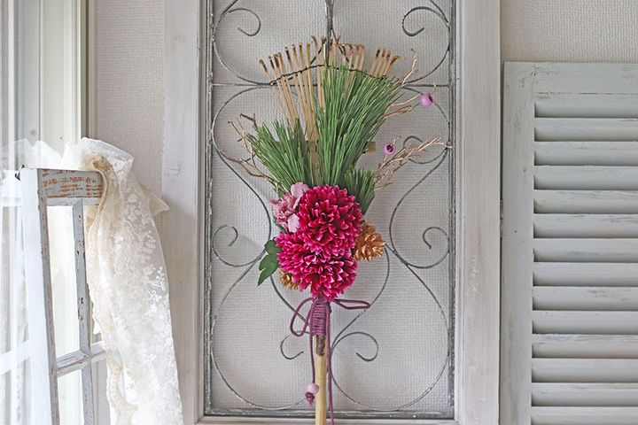 お正月の熊手アレンジ