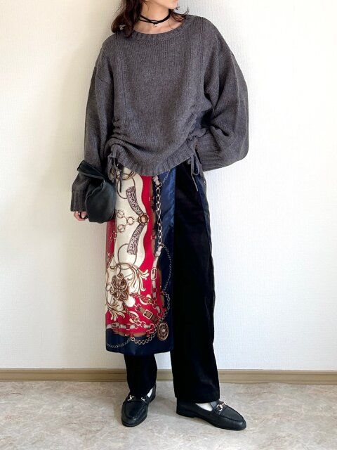 スカーフアレンジコーデ