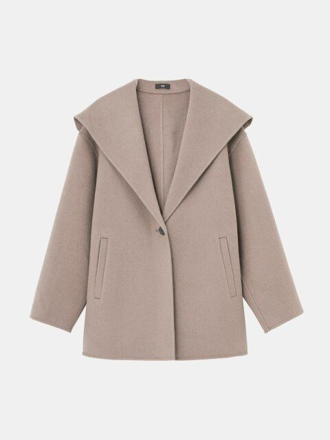 2024plstレディース値下げウールブレンドリバーフーディーコート