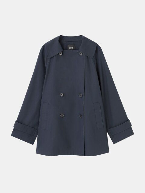 2024plstレディース値下げショートトレンチコート