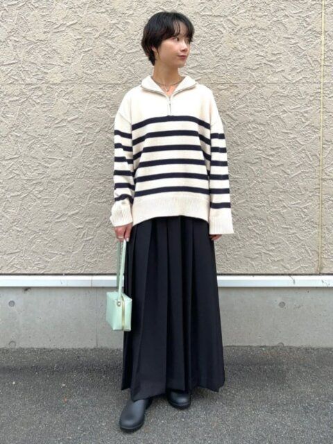 プリーツスカートコーデ4