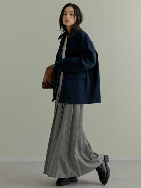 プリーツスカートコーデ1