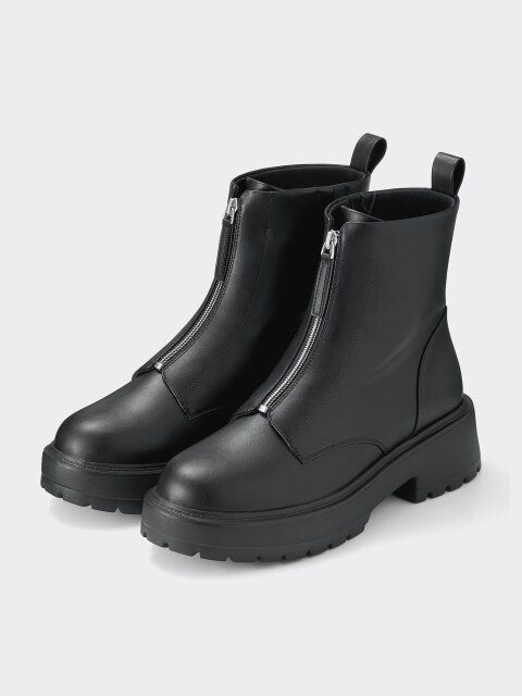 2024guレディース値下げ黒フロントジップブーツ