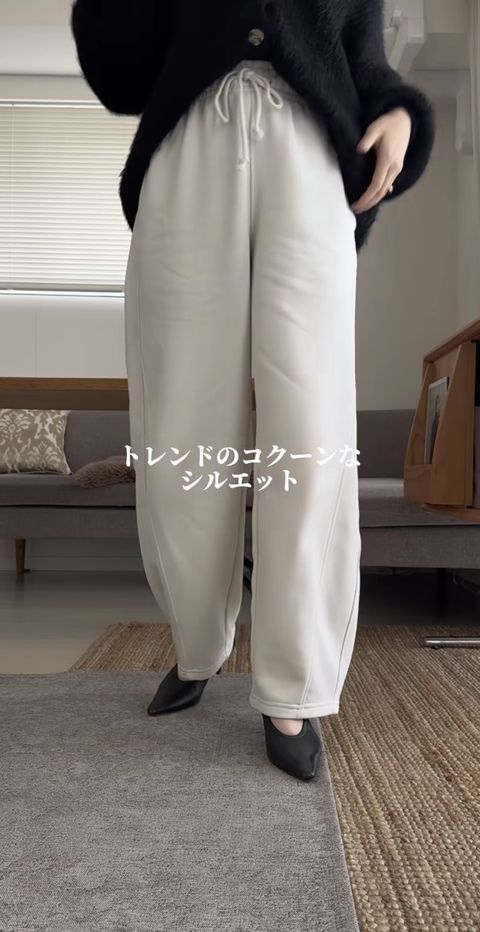 スウェットバレルレッグパンツ10
