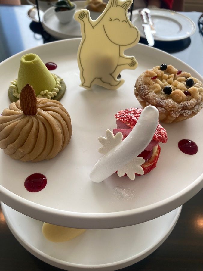 帝国ホテル×ムーミンのアフタヌーンティー ムーミンアフタヌーンティー試食会のプレート
