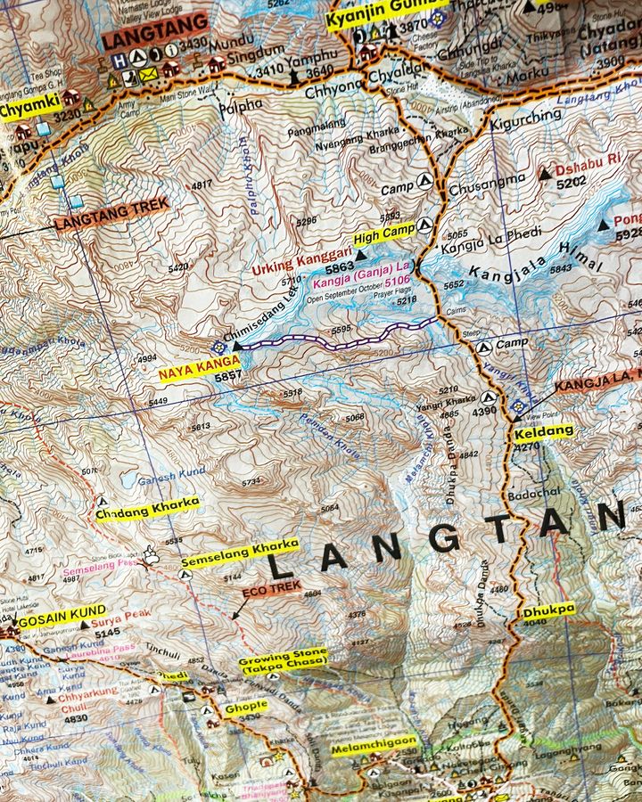 ランタン谷の地図