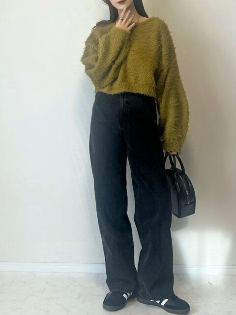 ブラックデニムコーデ1