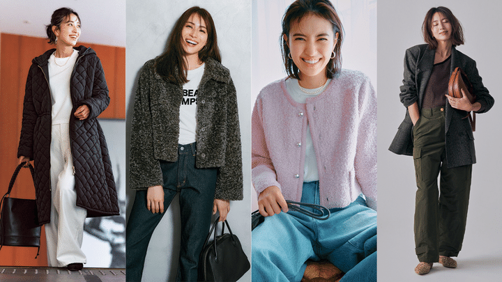 気温14度の服装のコラージュ写真