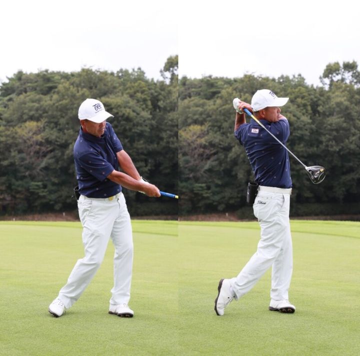 飛距離アップのコツは“背中を叩く”こと⁉トップシニアが解説