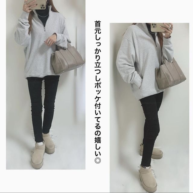 UNIQLOのハーフジップシャツ2