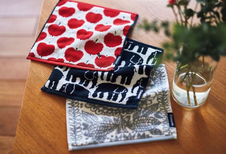 OMPPU、ELEFANTT I、TAI MIミニタオル各［H25×W25］¥770（丸眞）