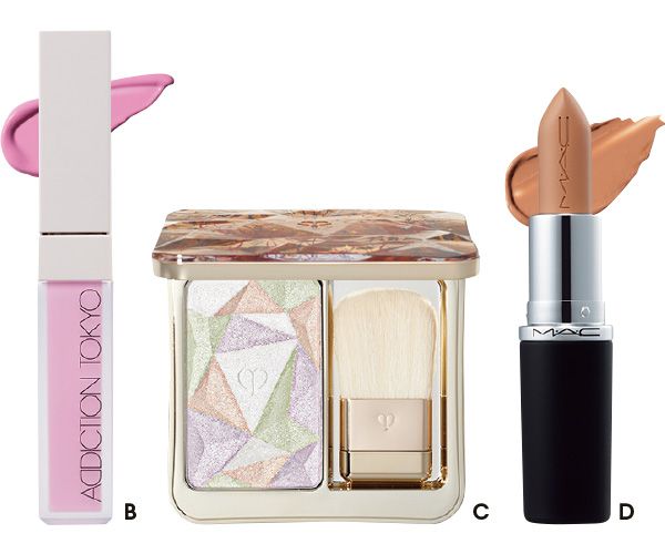 【B】ザ リキッドブラッシュ フォギー 【C】ル・レオスールデクラ 【D】温かみのあるベージュ。