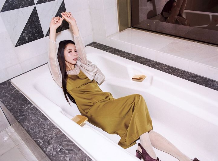 LILY BROWN ビスチェつきワンピース