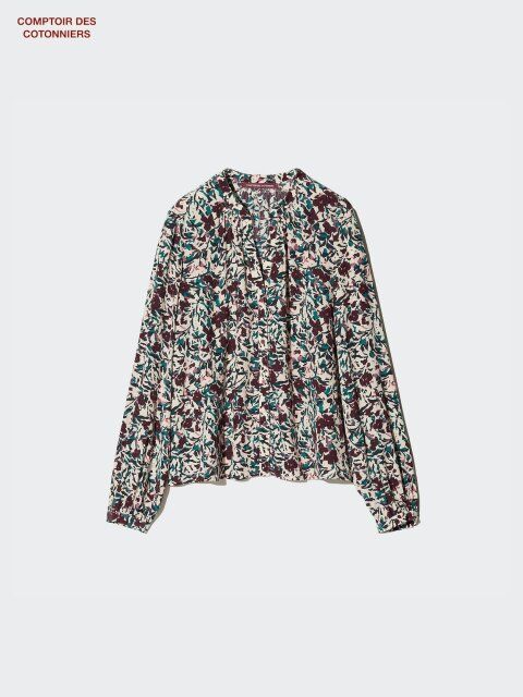 ユニクロレディースコラボレーヨンプリントシャツ