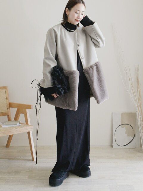 黒ワンピースコーデ4