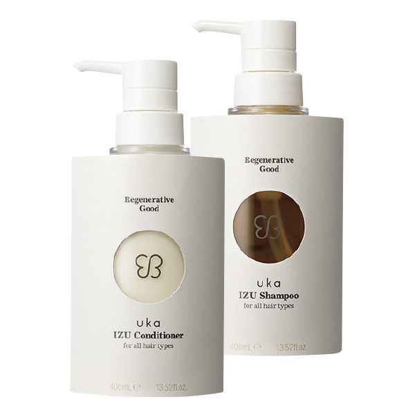 【左】IZU Conditioner for all hair types 【右】IZU Shampoo for all hair types
