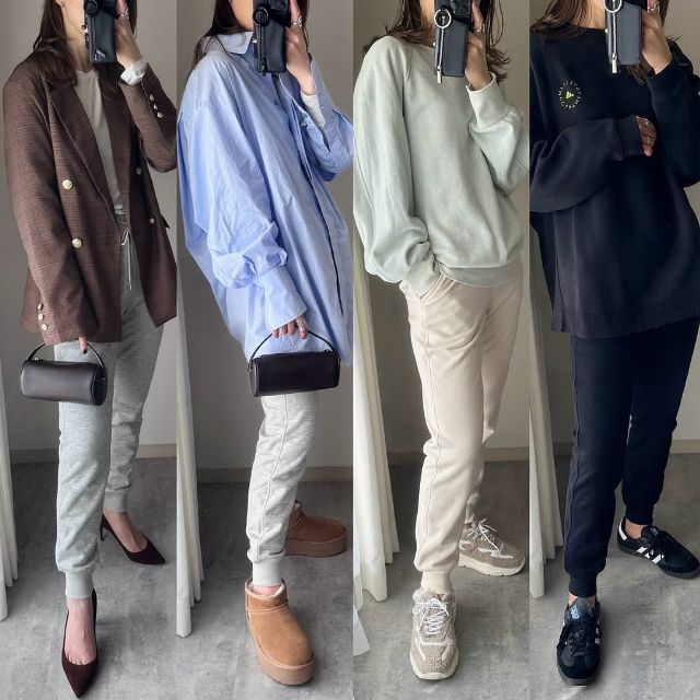 ヒートテックボアスウェットパンツを着たコーデ