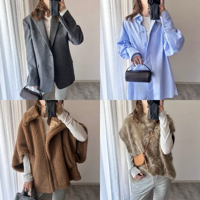 極暖ヒートテックカシミヤブレンドクルーネックTを着たコーデ