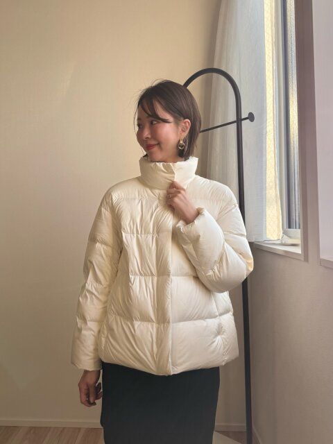 パウダーソフトダウンジャケット ホワイト XSサイズ着用