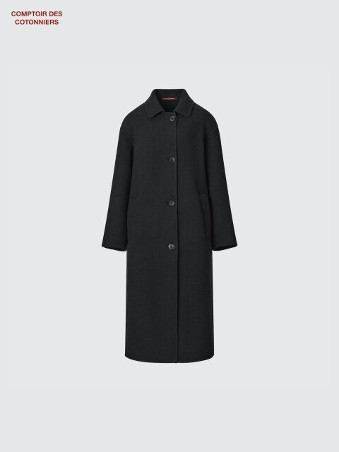 ユニクロ女性おすすめウールブレンドロングコート