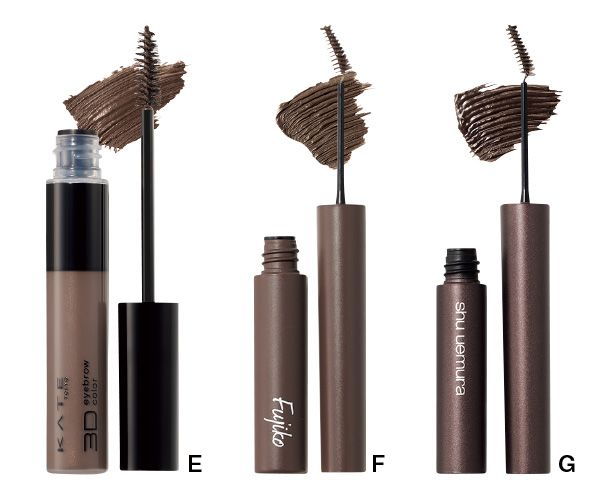 【E】ケイト 3DアイブロウカラーZ 【F】フジコ マジカルアイブロウカラー 【G】クシ ブロー