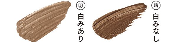 明：白みあり 暗：白みなし