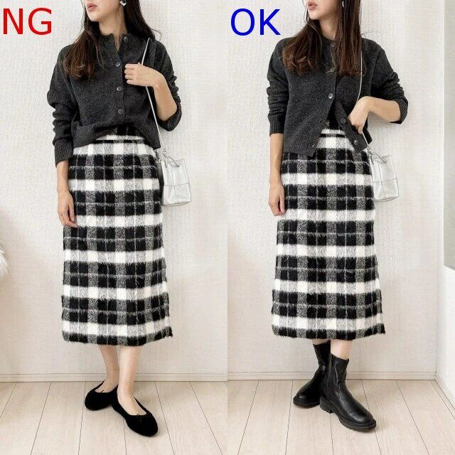 ショート丈カーディガンのNG＆OKコーデ