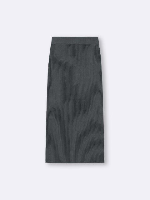 2025guレディースおすすめリブニットナロースカート