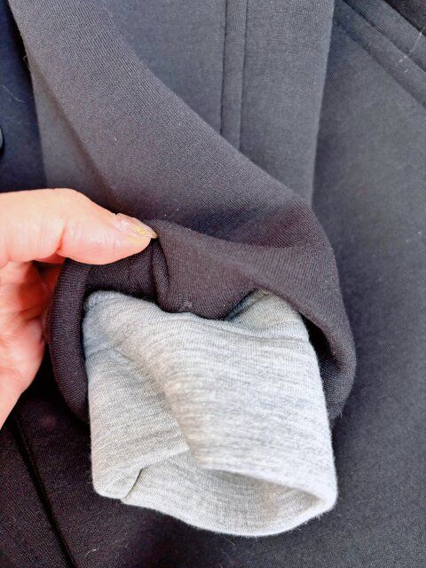 ZARA デタッチャブルフードコントラストコート 袖にもパーカーと同じ生地