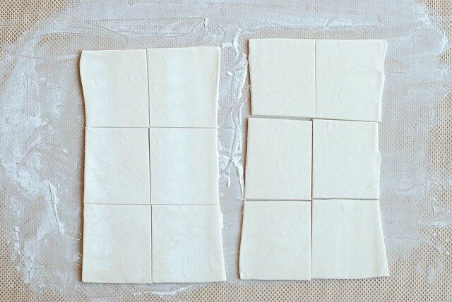 パイシートを6等分にカットする。