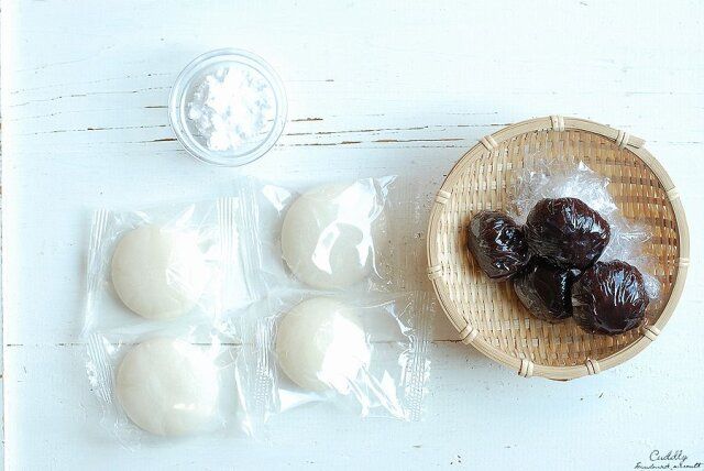 丸餅4個 あんこ 片栗粉